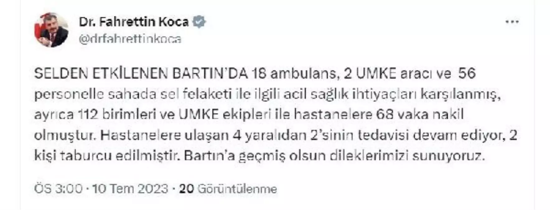 Bartın\'da sel felaketinde 4 yaralıdan 2\'si tedavi altında