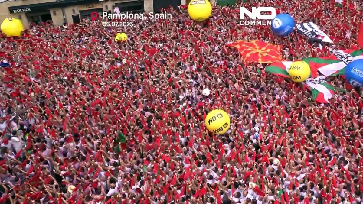 Covid sonrası ilk San Fermin boğa koşusu festivali