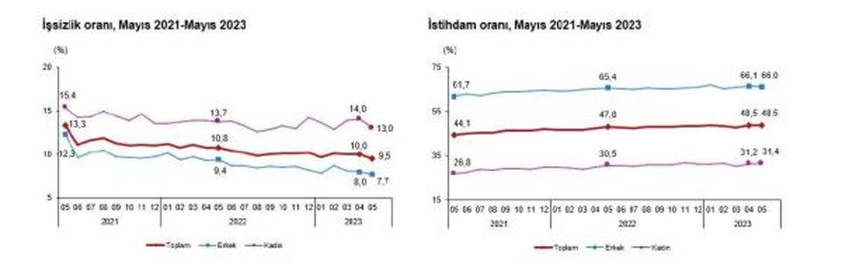 TÜİK: İşsizlik Oranı Mayıs Ayında Yüzde 9,5\'e Geriledi