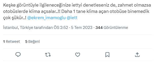 Halk, İETT şoförlerinin klima açmamasından dertli! Sosyal medyada veryansın ettiler Halk, İETT şoförlerinin klima açmamasından dertli! Sosyal medyada veryansın ettiler