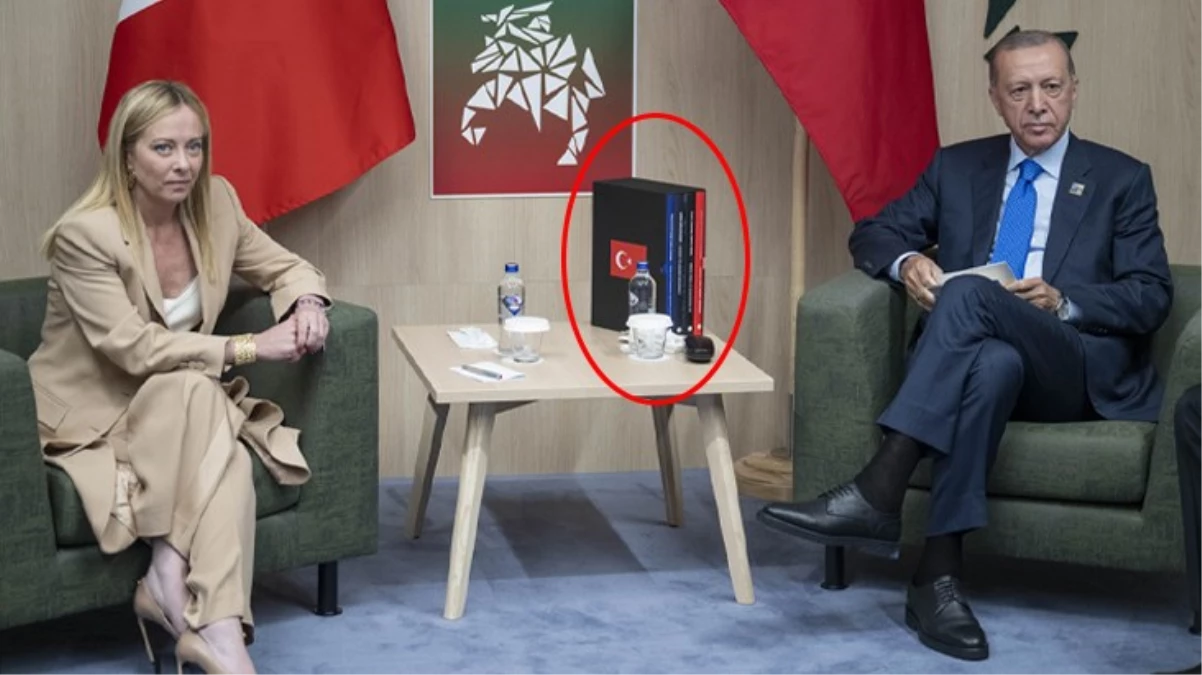 NATO zirvesinde liderlerle görüşen Erdoğan\'ın yanı başındaki 4 kitap dikkat çekti