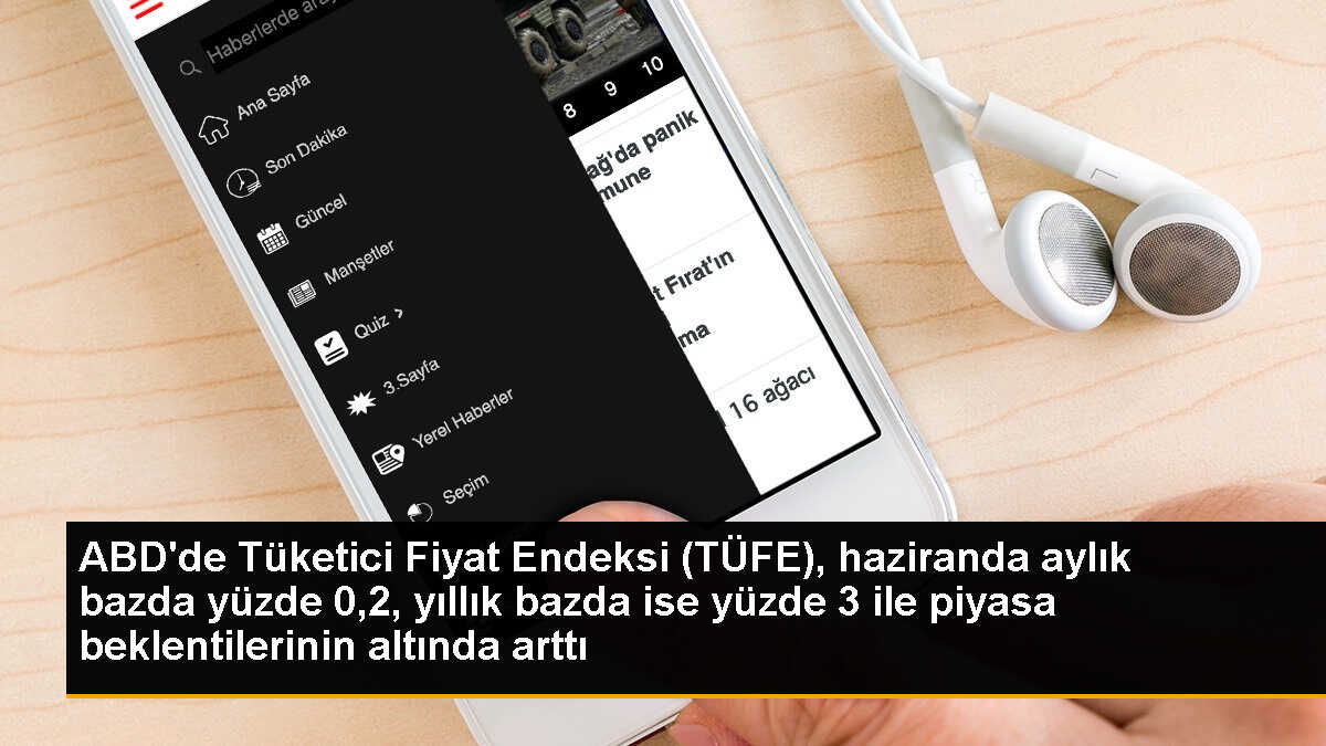 ABD\'de Tüketici Fiyat Endeksi (TÜFE), haziranda aylık bazda yüzde 0,2, yıllık bazda ise yüzde 3 ile piyasa beklentilerinin altında arttı
