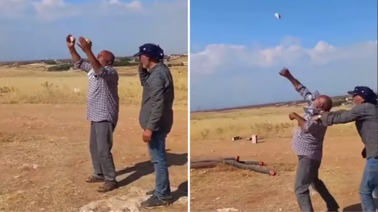 Sıcaklığın 45 dereceyi gördüğü Şanlıurfa\'da bir vatandaş güneşe taşla saldırdı