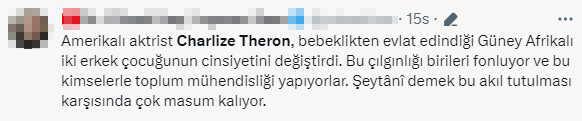 Charlize Theron'un evlat edindiği oğlunun cinsiyet değiştirme kararı alması tepki çekti