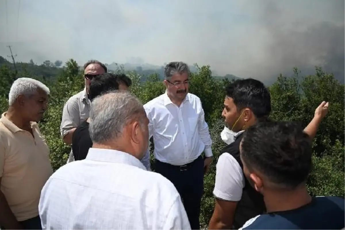 Vali Yılmaz, yangın bölgesinde incelemelerde bulundu