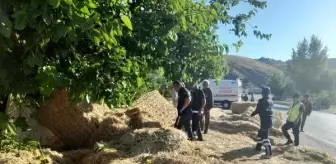 Asma yaprağı toplarken devrilen TIR'dan fırlayan balya altında kalan kadın hayatını kaybetti