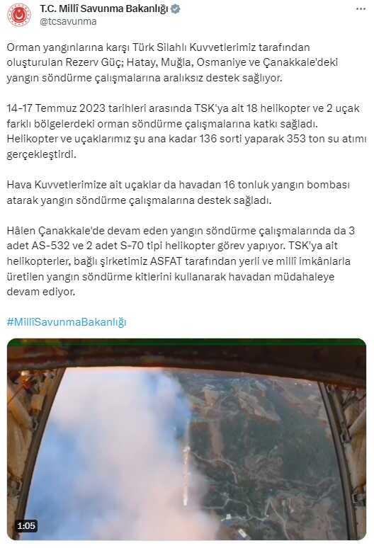 Çanakkale'de rüzgarın etkisiyle yayılan orman yangını kontrol altına alınmaya çalışılıyor