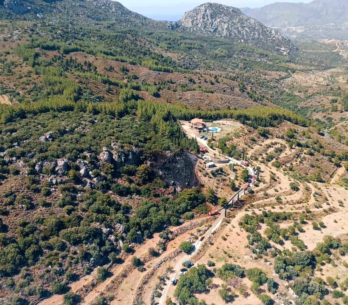 Datça\'da çıkan yangın zamanında söndürüldü