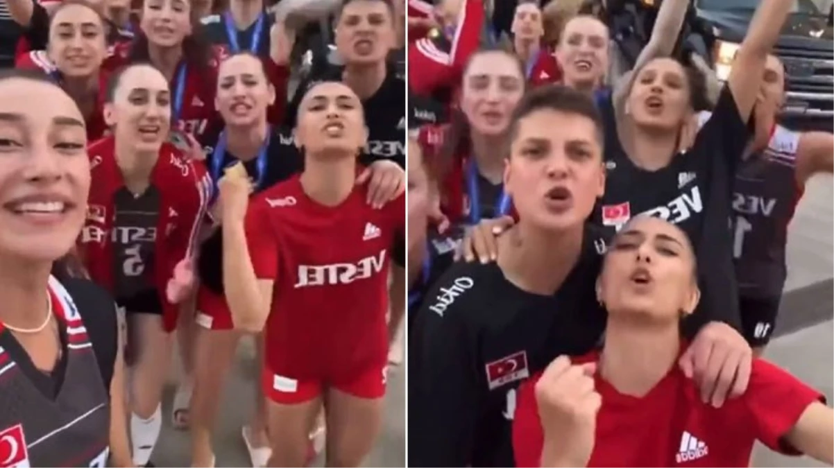 Milli Voleybol Takımı, Naim Şarkısını Söyleyerek Şampiyonluğunu Kutladı
