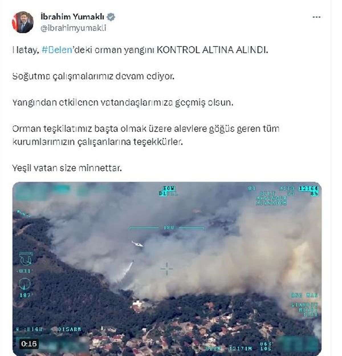 Hatay Belen\'deki Orman Yangını Kontrol Altına Alındı