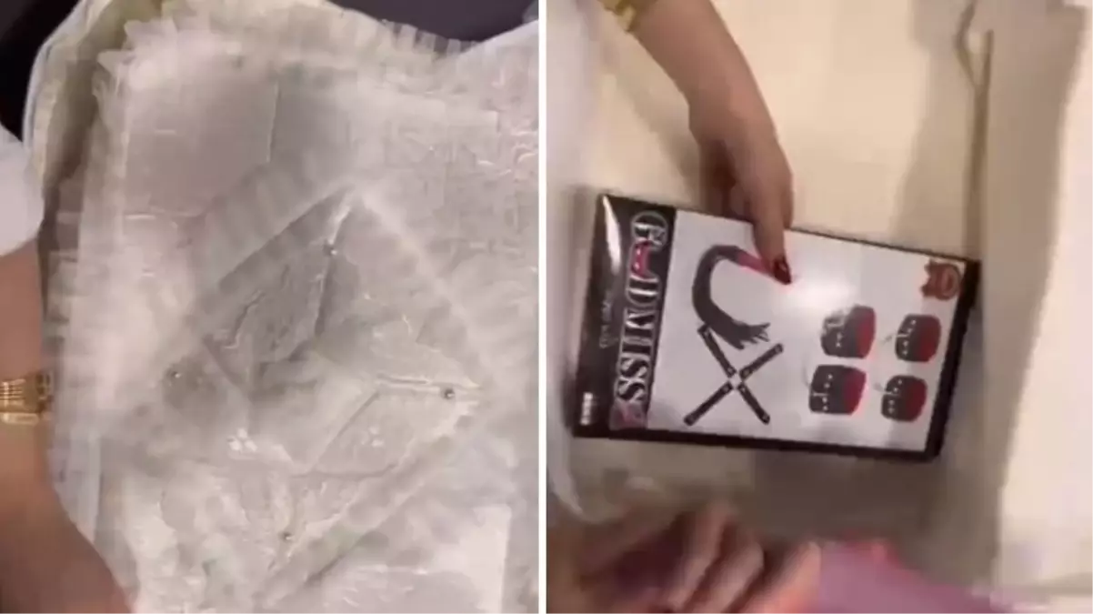 Görenler ayıplıyor! Gelin bohçasından kırbaç ve kelepçe çıktı