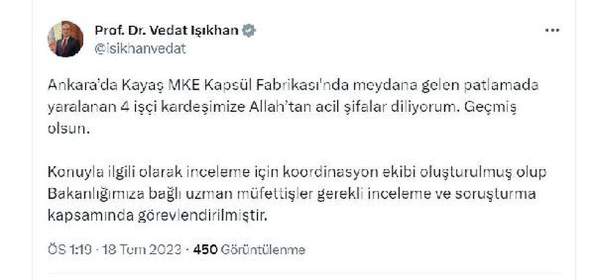 Ankara\'daki patlamada uzman müfettişler görevlendirildi