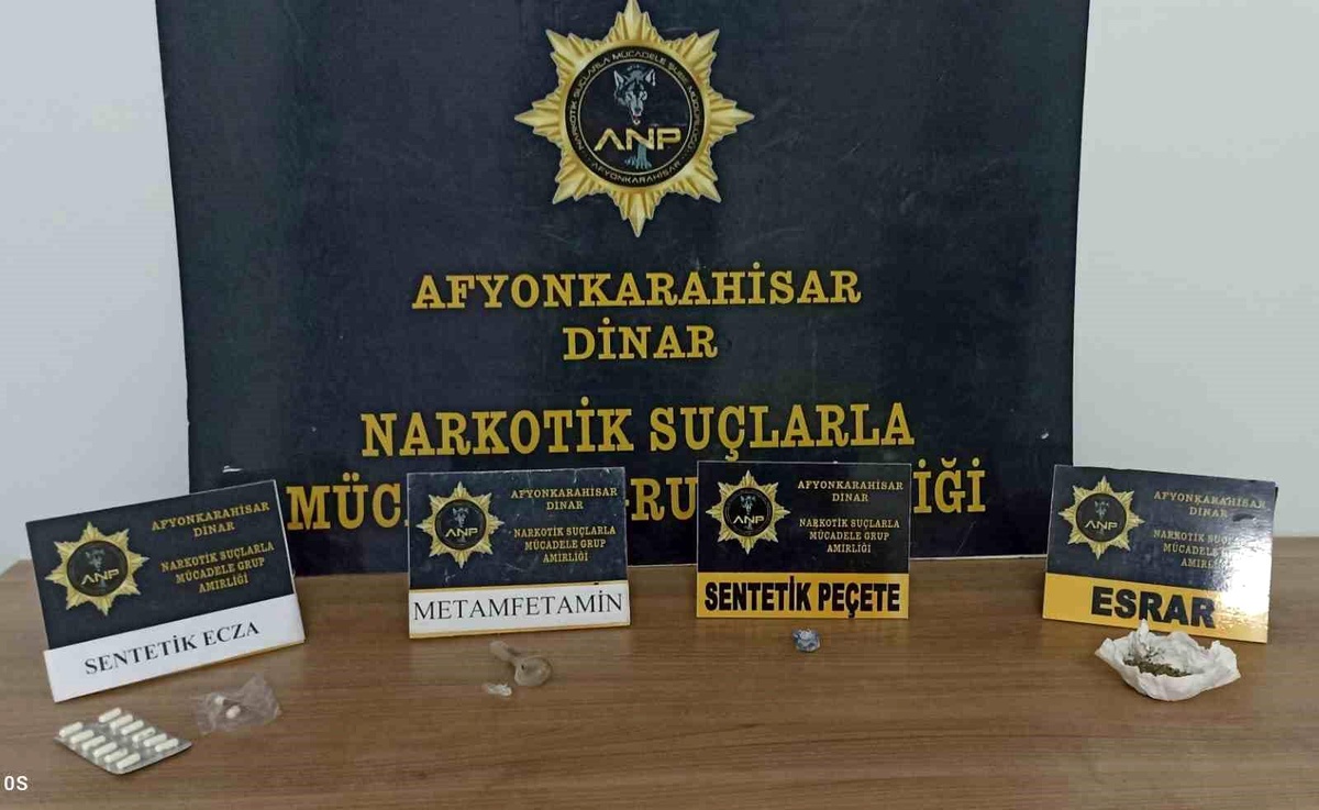 Dinar\'da yapılan baskında uyuşturucu ele geçirildi
