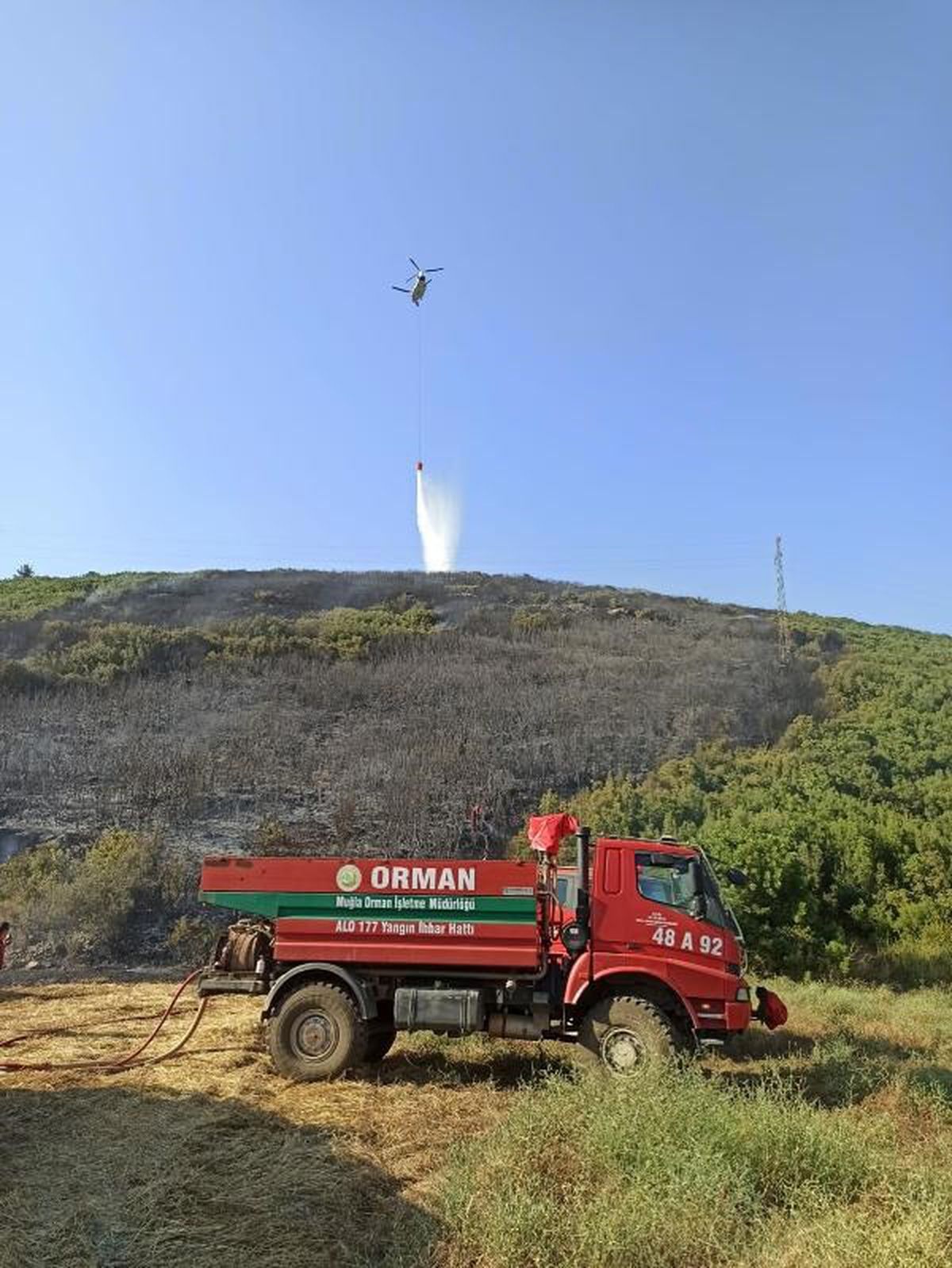 Muğla\'da çıkan yangın 1 saatte kontrol altına alındı