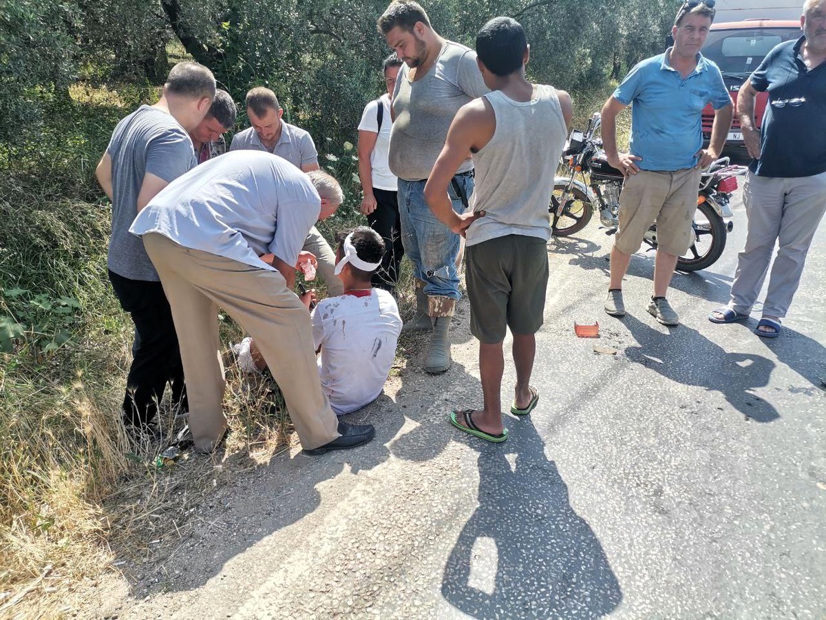 Erdek\'te motosiklet kazası: Motosiklet sürücüsü yaralandı