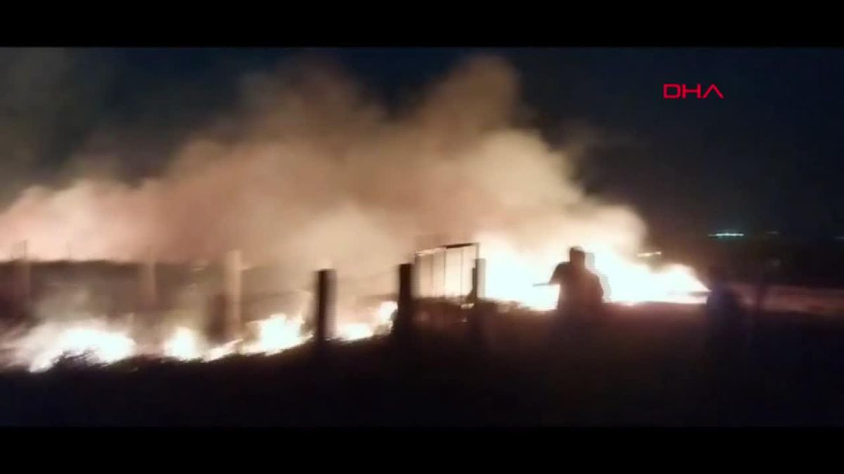 İSTANBUL-ÇATALCA\'DA OTLUK ALANDA ÇIKAN YANGIN YERLEŞİM YERLERİNE DOĞRU İLERLİYOR-1