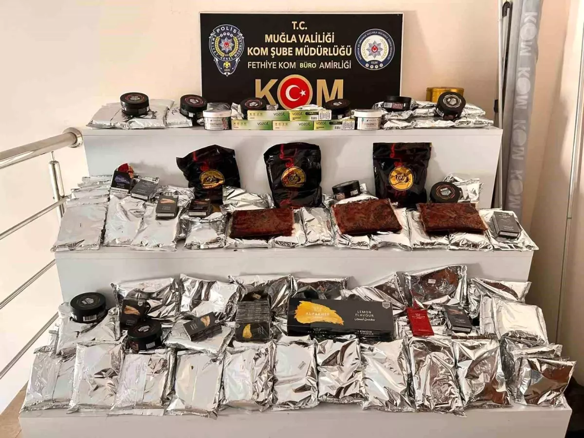 Fethiye\'de Kaçak Nargile Tütünü ve Elektronik Sigara Operasyonu