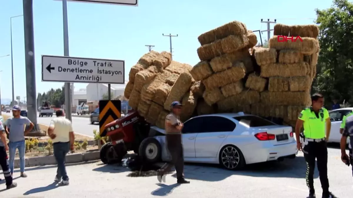 Burdur\'da Otomobil ile Traktör Çarpıştı: 2 Yaralı