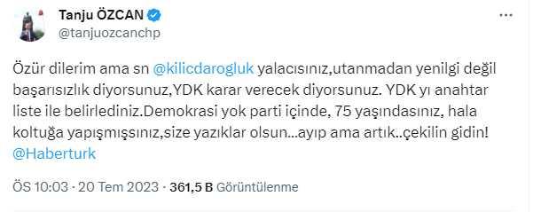 Tanju Özcan'dan Kılıçdaroğlu'na yönelik art arda paylaşımlar: Zavallısın, utanmadan yalan üstüne yalan söylüyorsun