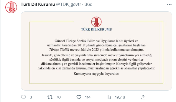 Türk Dil Kurumu, sözlüğe eklediği 'Türkiyeli' kelimesini gelen tepkiler sonucu saatler sonra kaldırdı