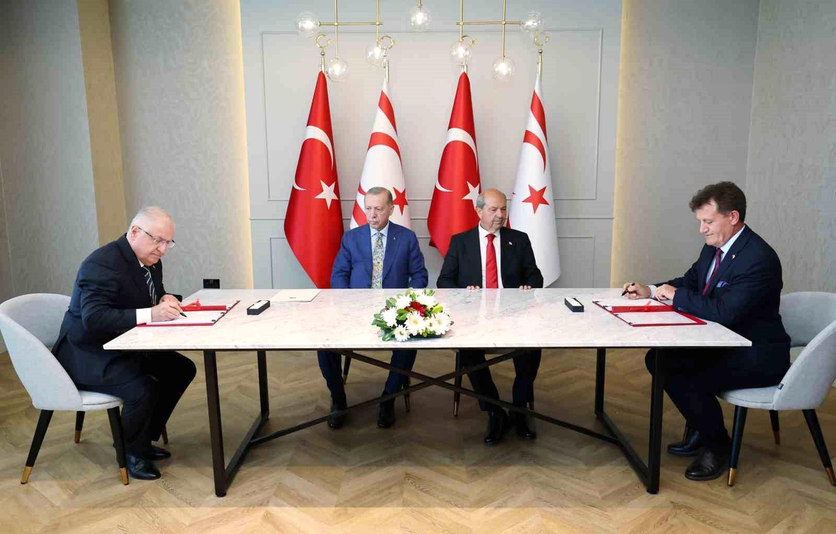 Cumhurbaşkanı Erdoğan KKTC ziyaretinde iki anlaşma imzaladı