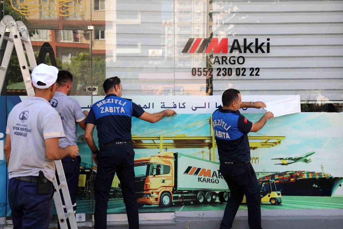 Mezitli Belediyesi Türkçe tabela denetimi yaptı