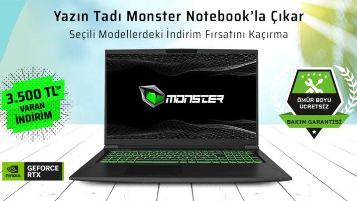 NVIDIA GeForce RTX 40 Serisi GPU\'lu Monster Notebook\'larda büyük yaz indirimi başladı!