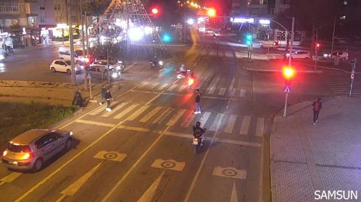 Samsun\'daki trafik kazaları KGYS kameralarına yansıdı