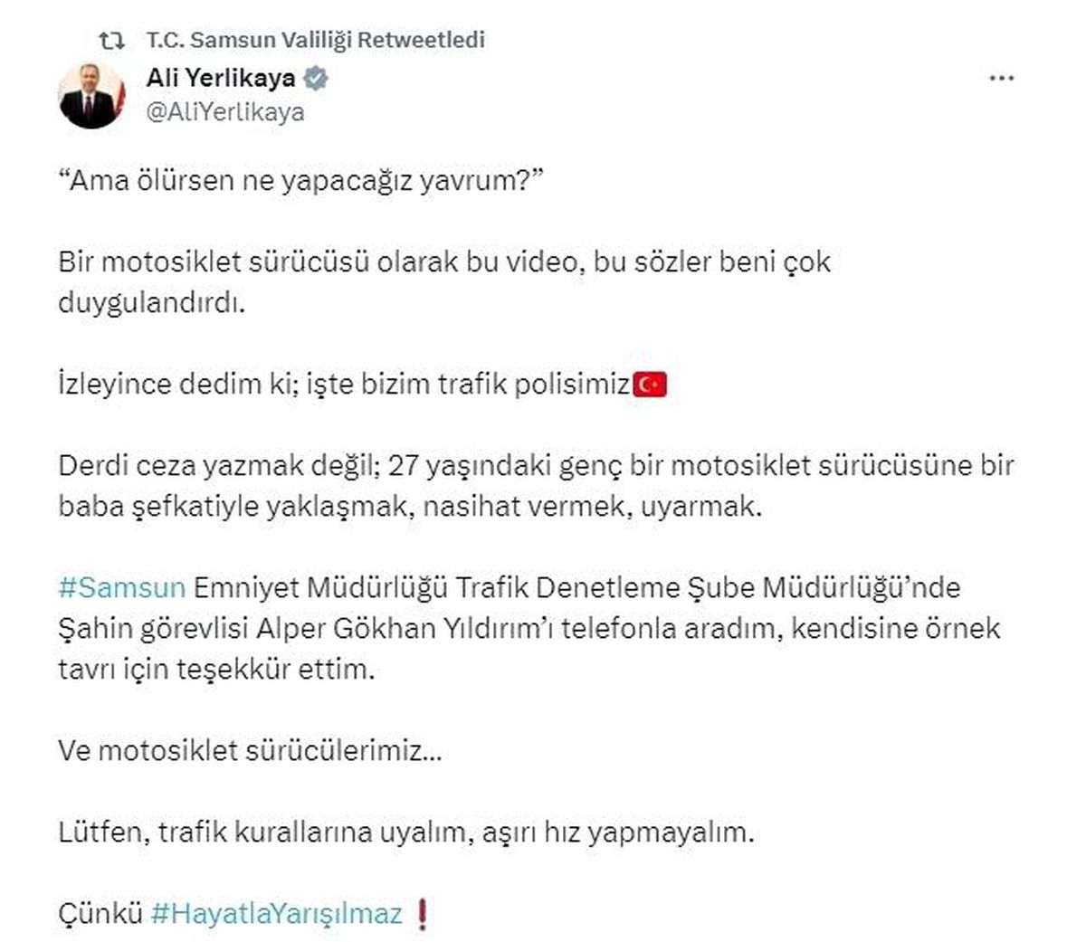 İçişleri Bakanı, polis memurunu tebrik etti