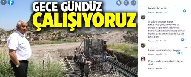 İşçilerin başında verdiği poza bak! Belediye başkanına yoğun tepki var