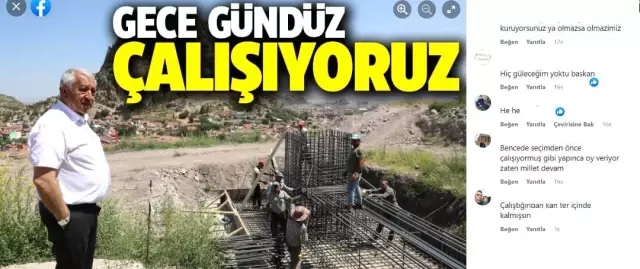 İşçilerin başında verdiği poza bak! Belediye başkanına yoğun tepki var