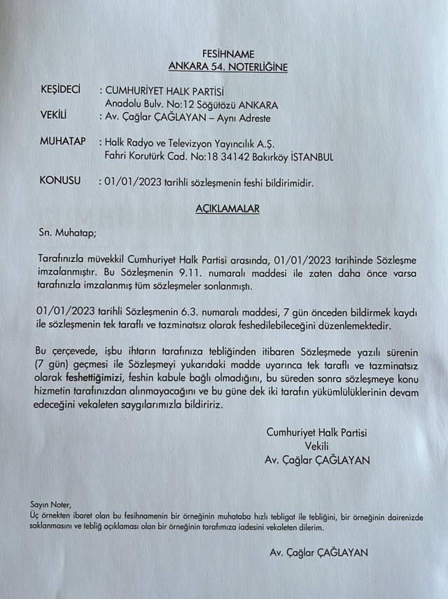 CHP, Halk TV ile İlişkisini Sonlandırdı