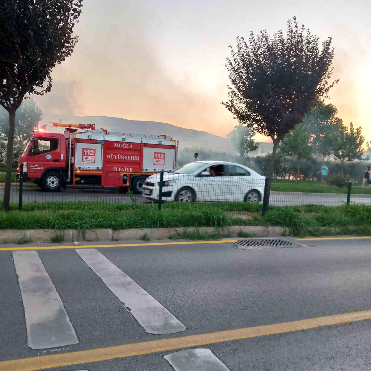 Muğla\'da otluk alanda çıkan yangın itfaiye ekipleri tarafından söndürüldü