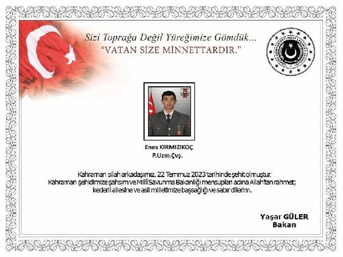 Pençe-Kilit Harekatı\'nda yaralanan asker şehit oldu