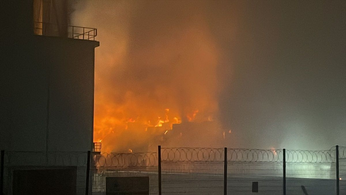 Tekirdağ\'da kağıt fabrikasında çıkan yangına müdahale ediliyor