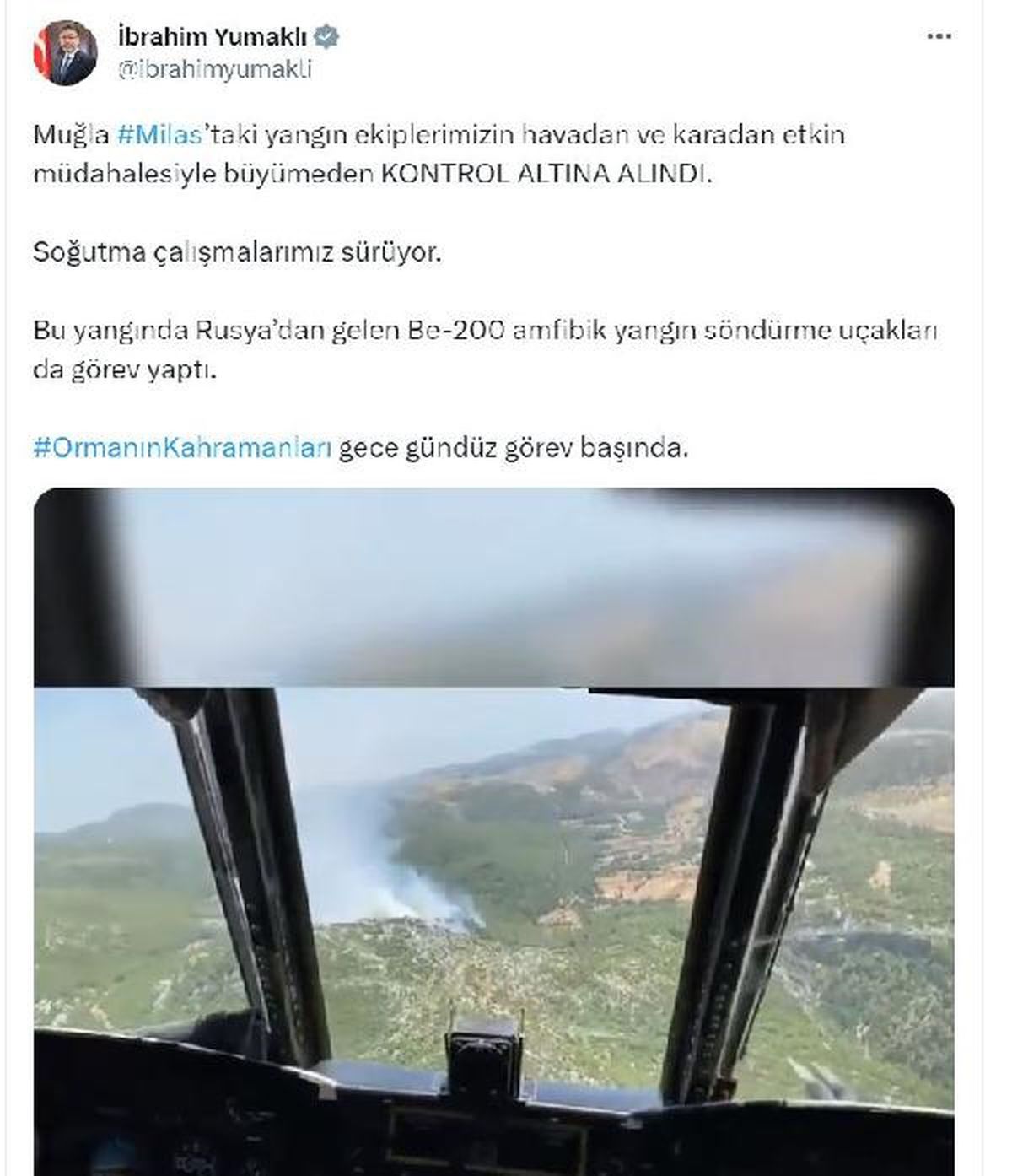 Bakan Yumaklı: Soğutma Çalışmalarımız Sürüyor