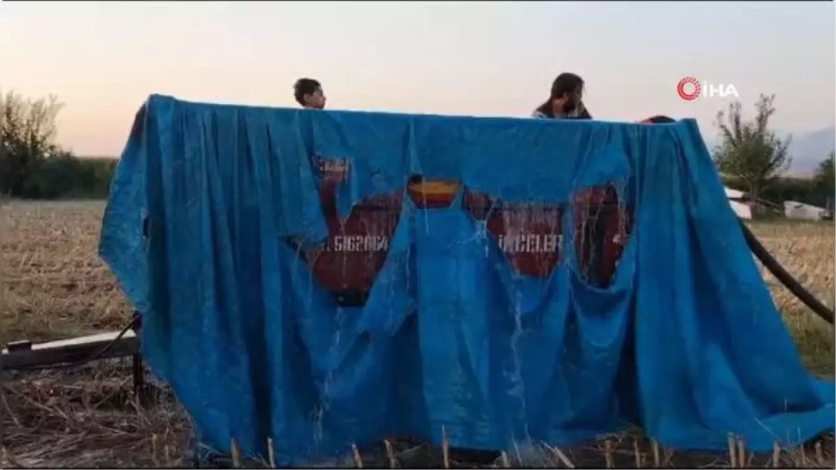 Osmaniye'de traktör römorkunda havuz keyfi