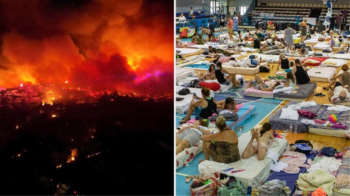 Yunanistan\'ın Rodos Adası\'nda Orman Yangını: 19 Bin Kişi Tahliye Edildi