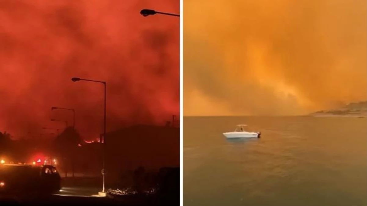 Yunanistan\'da devam eden orman yangınları nedeniyle binlerce kişi tahliye edilmeyi bekliyor
