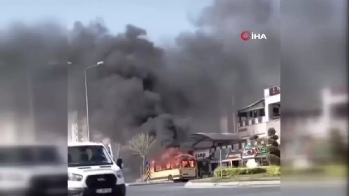 Başakşehir\'de yolcu minibüsü alev topuna döndü