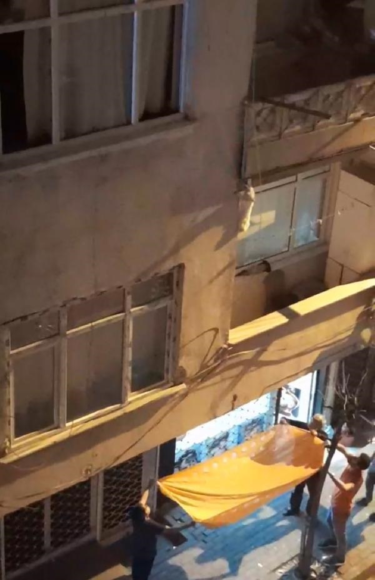 GÜNGÖREN\'de Kadın, Balkonda Mahsur Kalan Kediyi Kurtardı