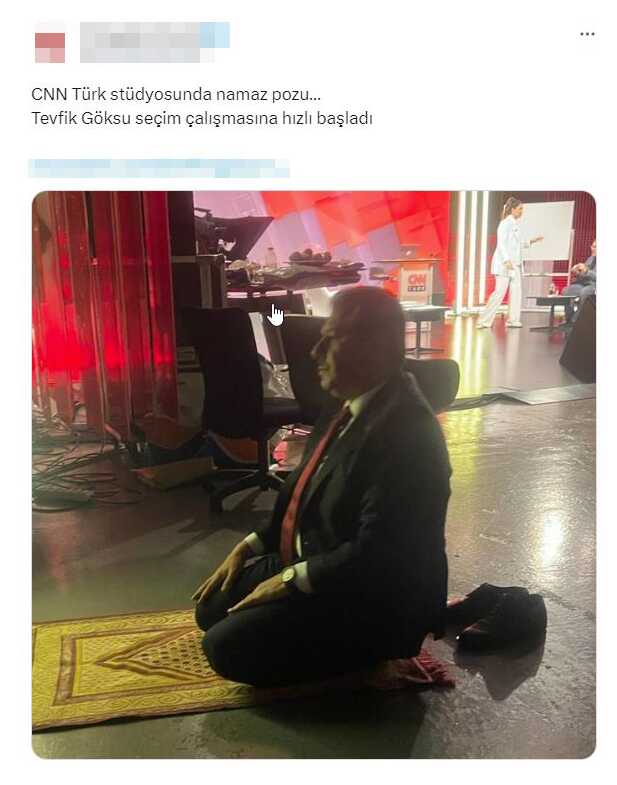 Namaz fotoğrafıyla gündem olan Tevfik Göksu sessizliğini bozdu: Oraya bizimle birlikte gelen birinin münasebetsizliği Namaz fotoğrafıyla gündem olan Tevfik Göksu sessizliğini bozdu: Oraya bizimle birlikte gelen birinin münasebetsizliği