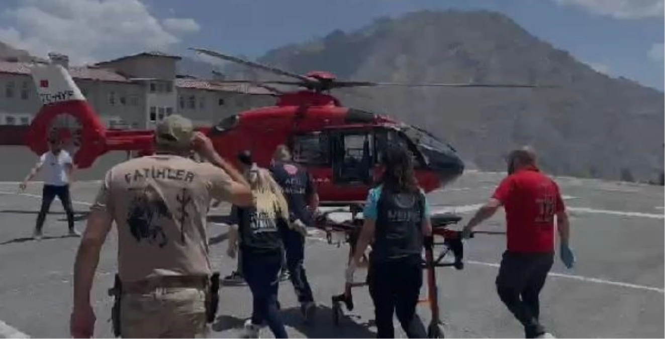 Hakkari\'de Yılan Isırdı, Çiftçi Helikopterle Hastaneye Kaldırıldı