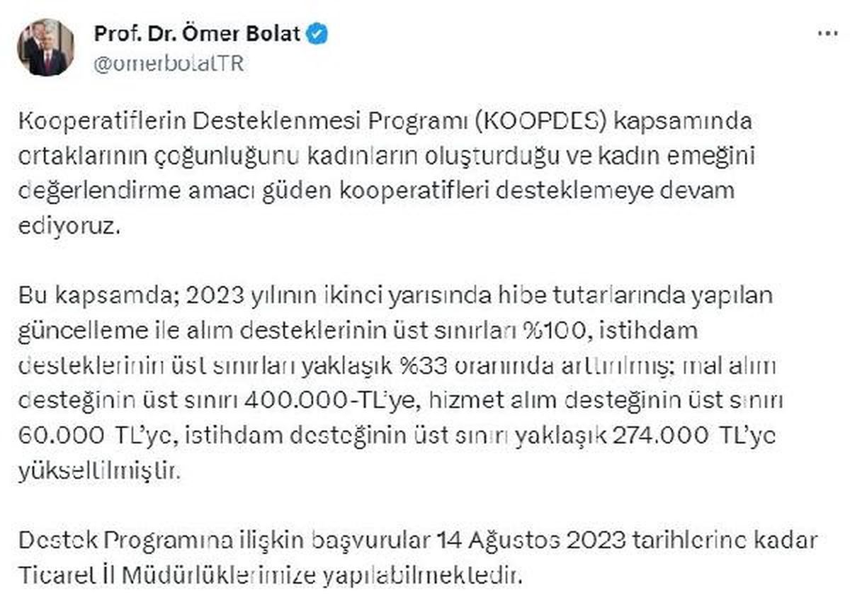 KOOPDES Başvuruları İçin Son Tarih Açıklandı