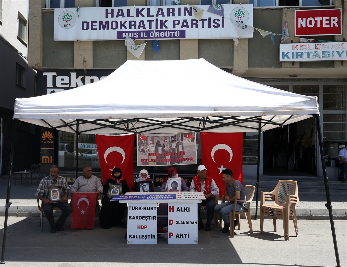 Muş\'ta HDP\'yi sorumlu tutan aileler oturma eylemi yaptı