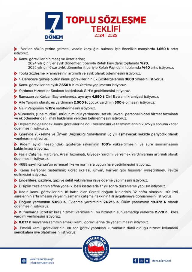 Sağlık-Sen 2024-2025 toplu sözleşme teklifini açıkladı! İşte memur ve memur emeklileri için istenen zam oranı Sağlık-Sen 2024-2025 toplu sözleşme teklifini açıkladı! İşte memur ve memur emeklileri için istenen zam oranı