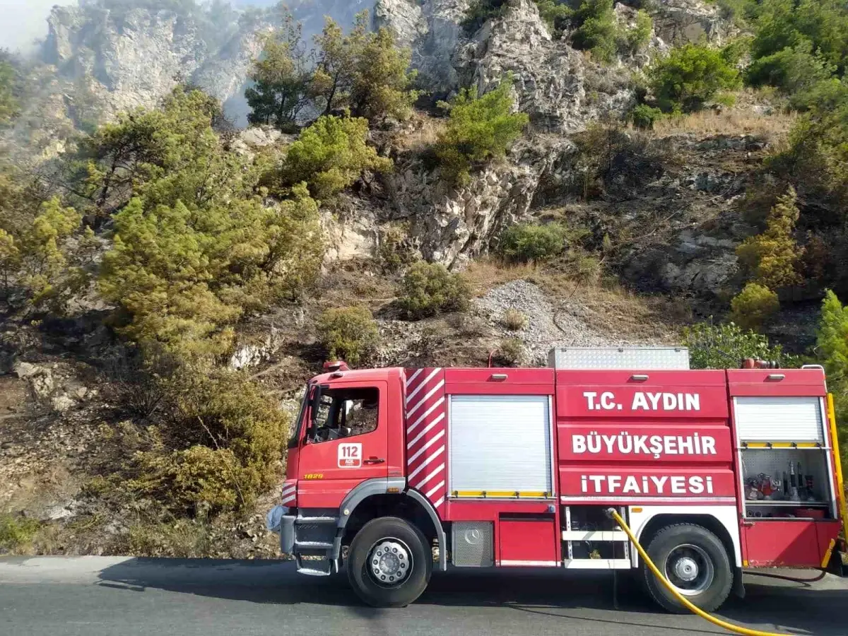 Aydın Büyükşehir Belediyesi İtfaiyesi Söke\'deki Orman Yangınına Hızlı Müdahale Etti