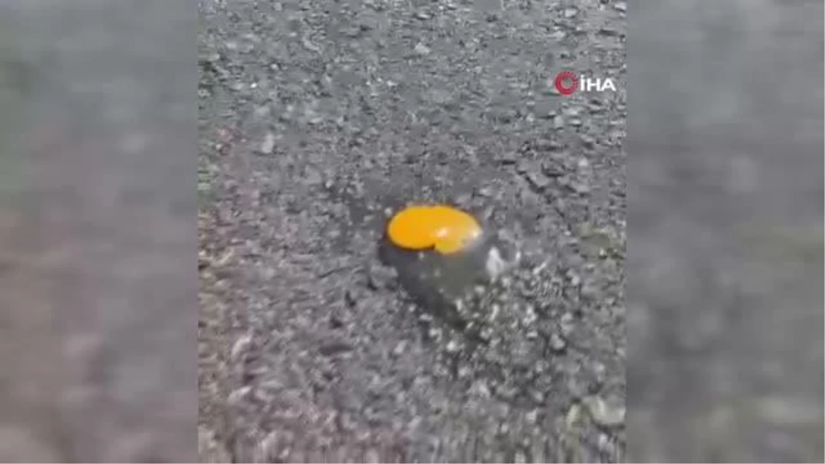 Balıkesir Erdek\'te mazgal ve asfaltta yumurta pişirdiler