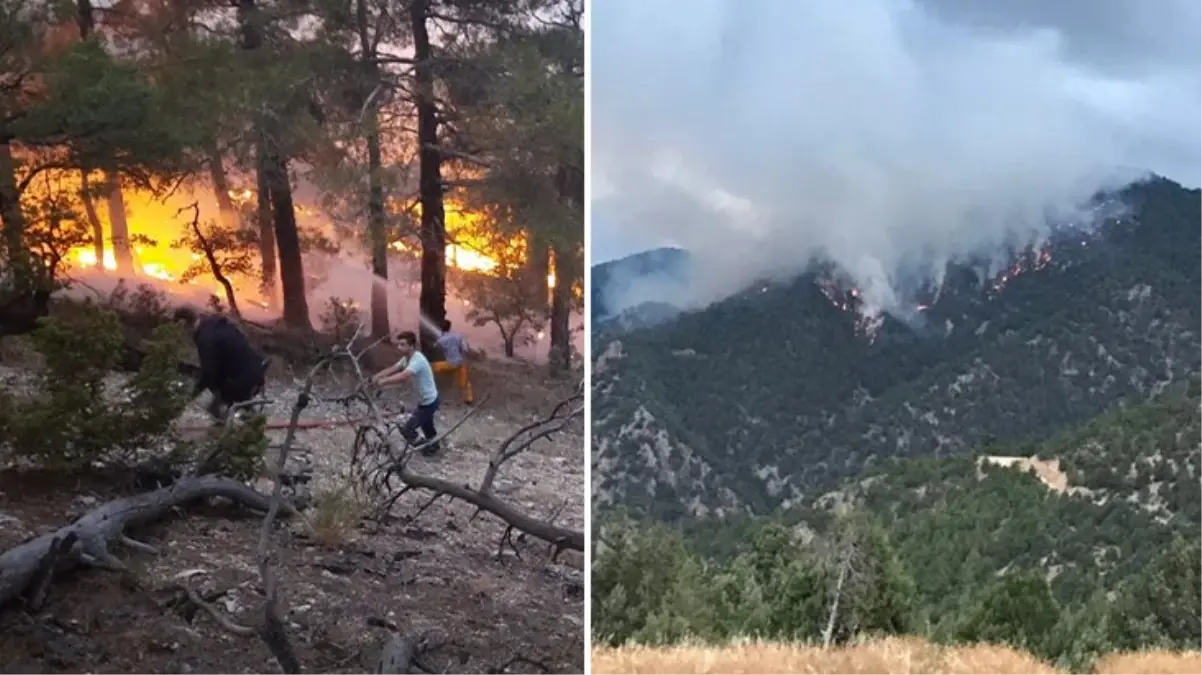 Bolu Göynük\'te Orman Yangınına Havadan Müdahale Sürüyor