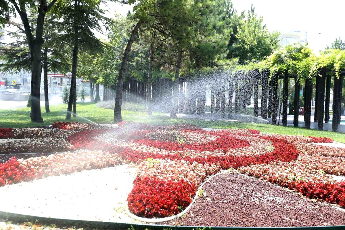 Kayseri Büyükşehir Belediyesi, Yüksek Sıcaklıklarda Bitkileri Koruma Tedbirleri Alıyor